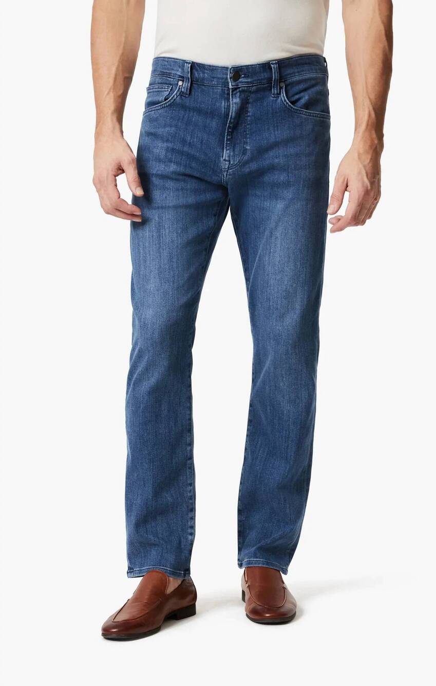 NEW 34 HERITAGE charisma relaxed straight leg denim jean in mid urban wash